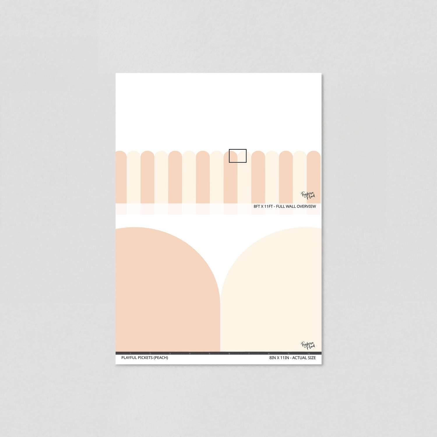 Playful Pickets (Peach) Wallpaper - 4 FT H X 17.4 FT W P&amp;S