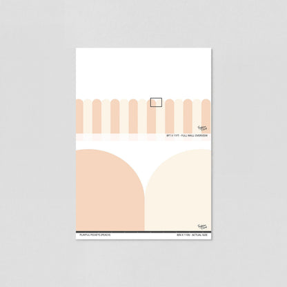 Playful Pickets (Peach) Wallpaper - 4 FT H X 17.4 FT W P&amp;S