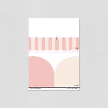 Playful Pickets (Pink) Wallpaper - 8 FT H X 36.4 FT W LUXE P&amp;S