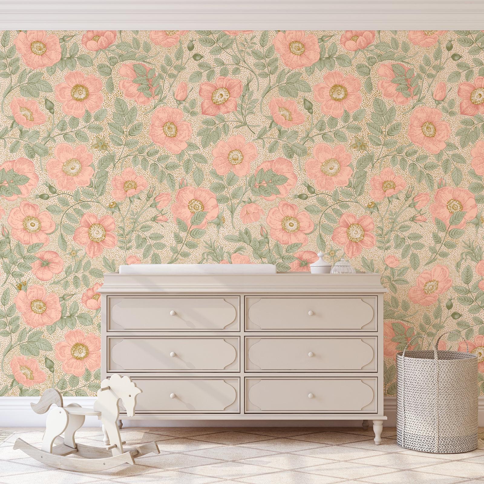 Poppy Wallpaper - 8 FT H X 19 FT W P&amp;S