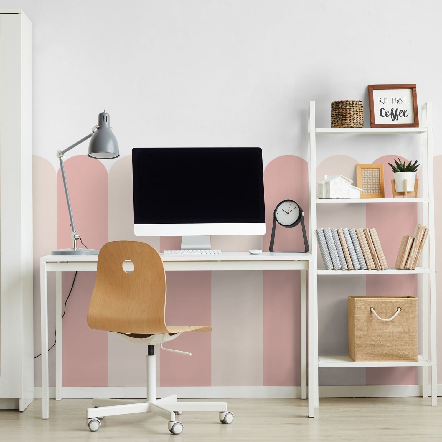 Playful Pickets (Pink) Wallpaper - 8 FT H X 36.4 FT W LUXE P&amp;S
