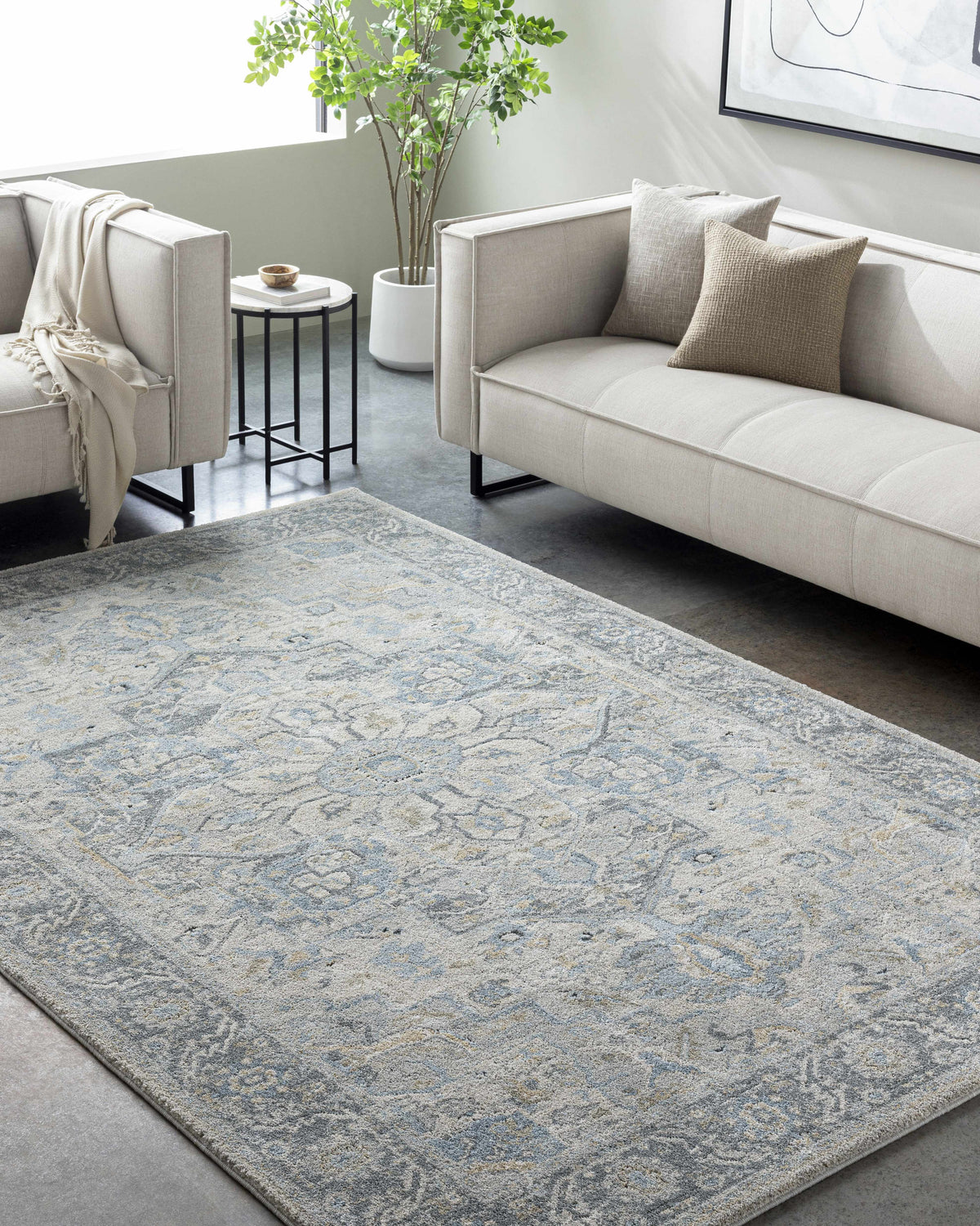 Akshay Light Gray Thick Luxe Area Rug