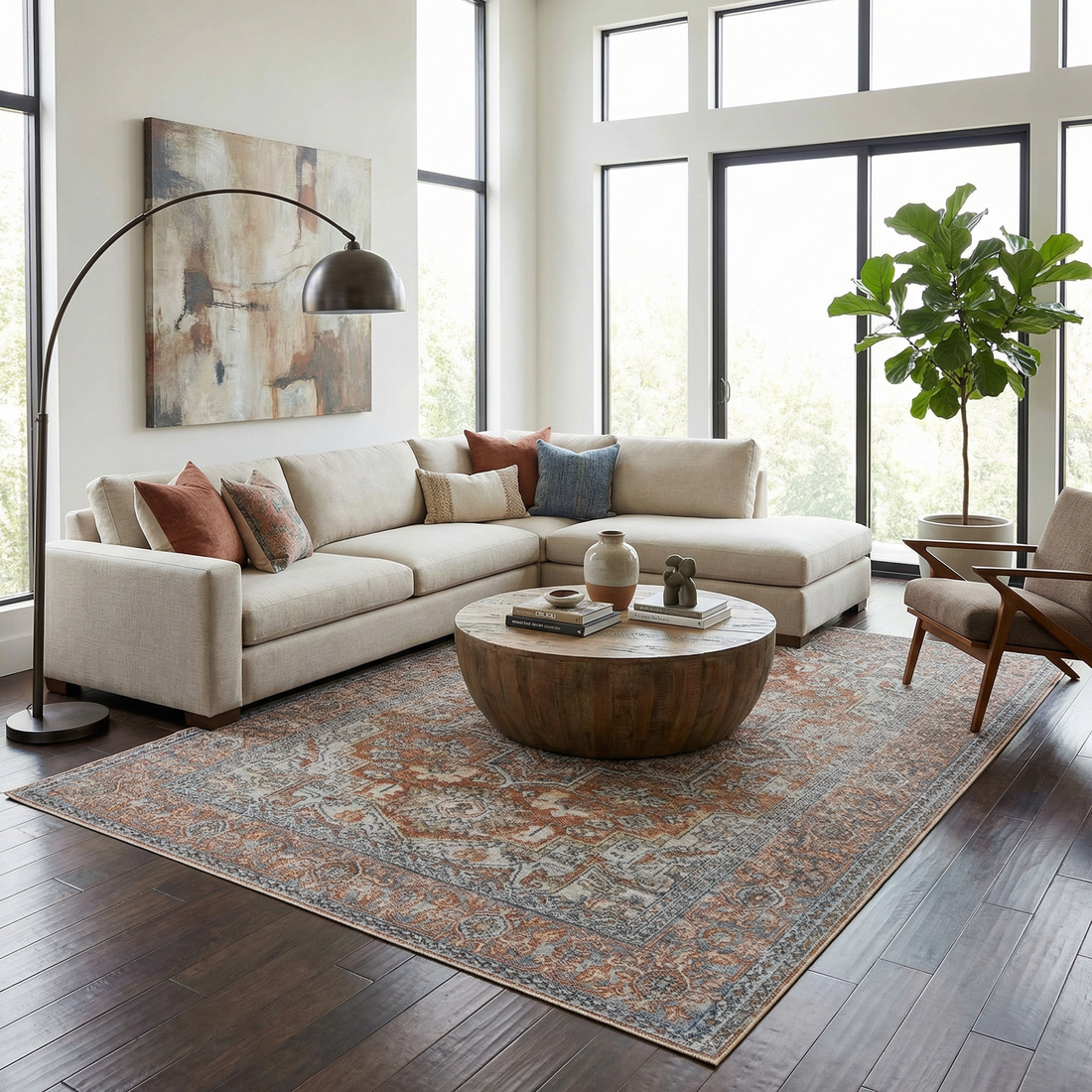 Aila Traditional Design Washable Rug - Clearance