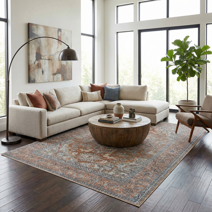 Aila Traditional Design Washable Rug - Clearance
