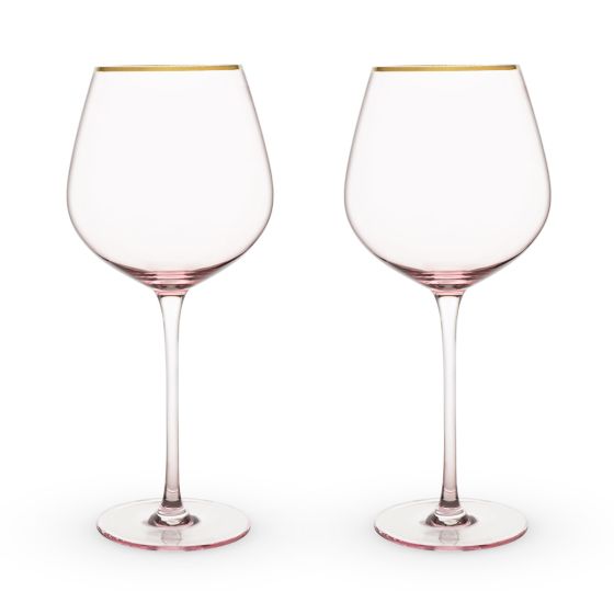 Rose Crystal Red Wine Glass Set