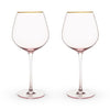 Rose Crystal Red Wine Glass Set