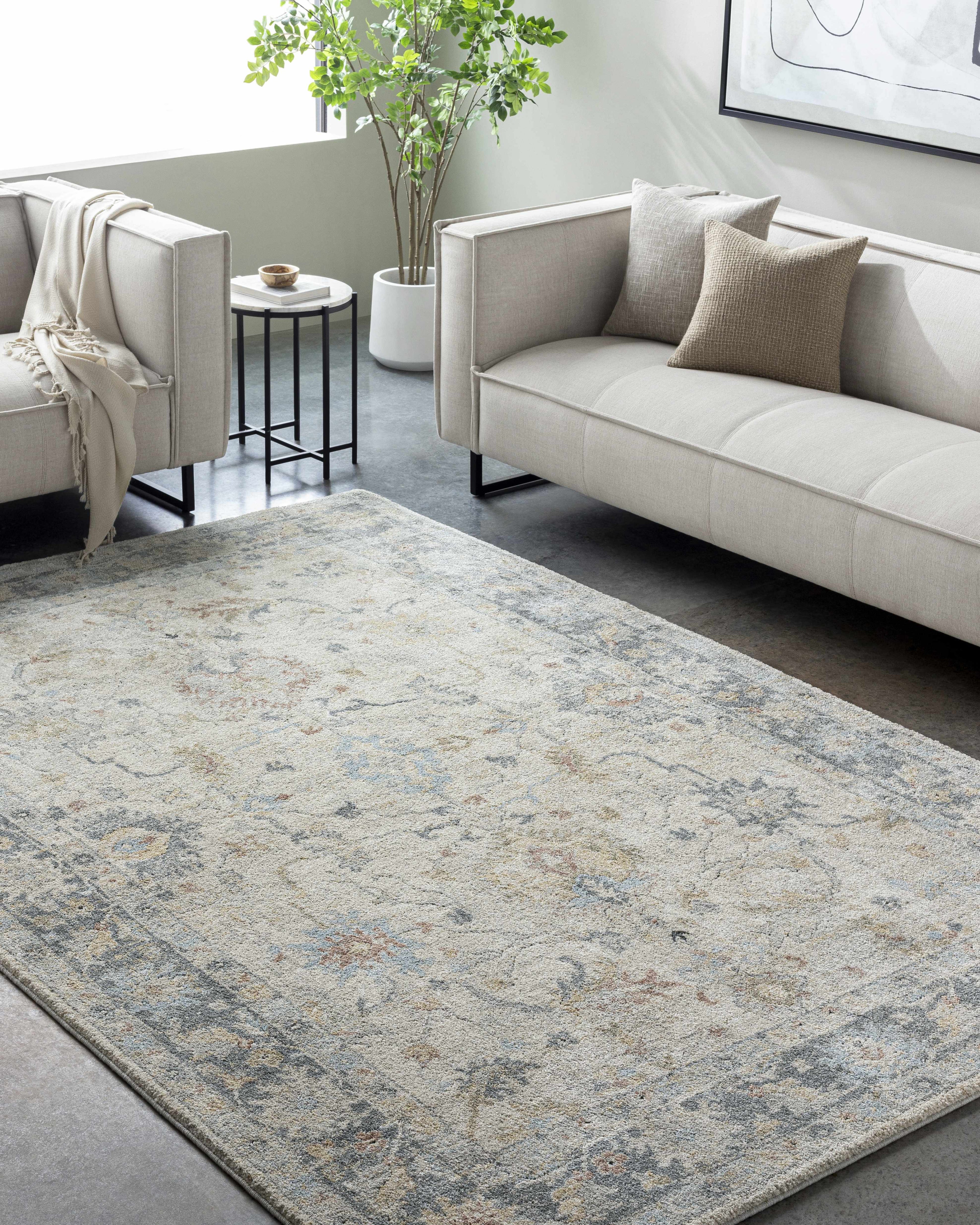 Ahmaud Beige &amp; Light Gray Thick Luxe Area Rug