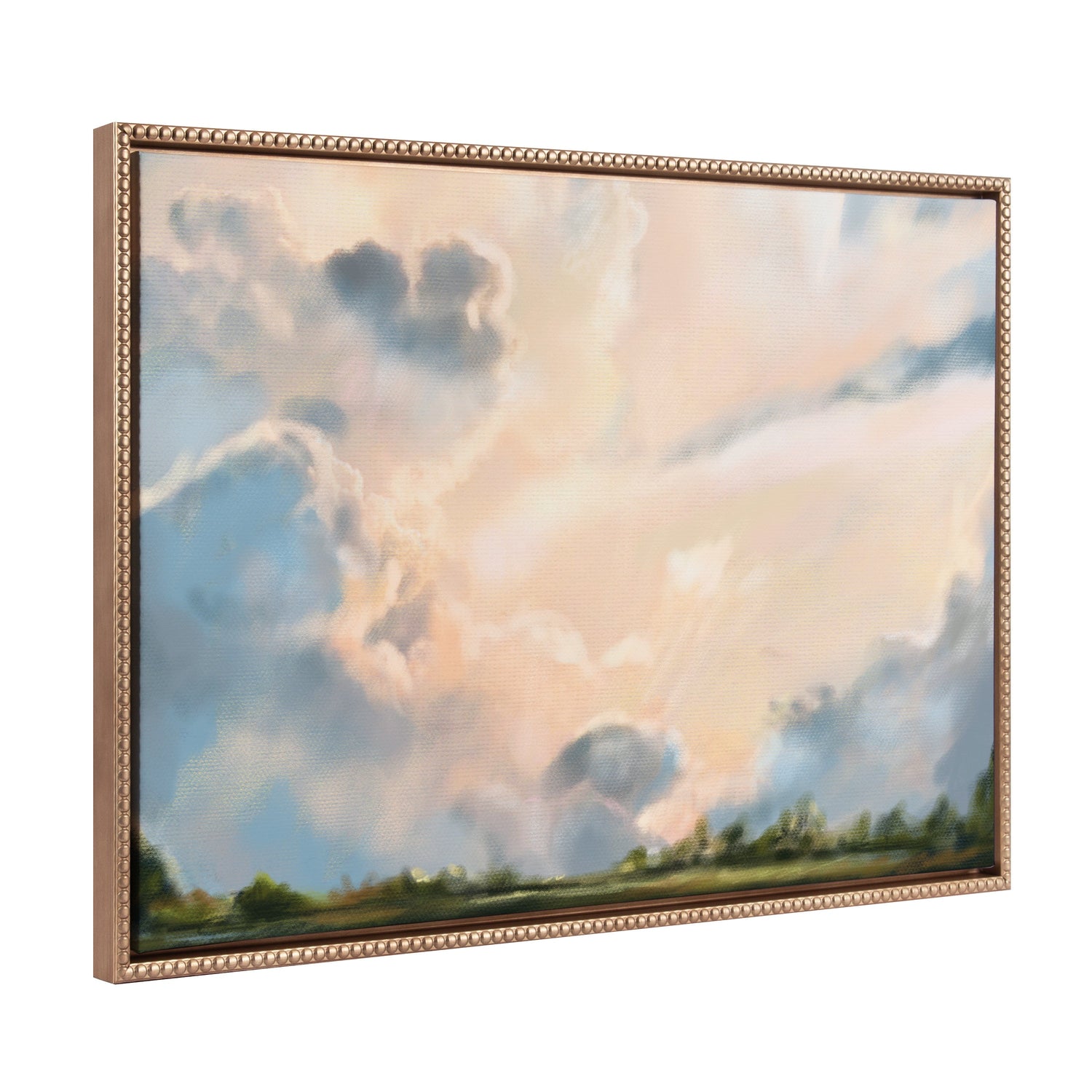 Sylvie Beaded Clouds Framed Canvas by Mary Sparrow