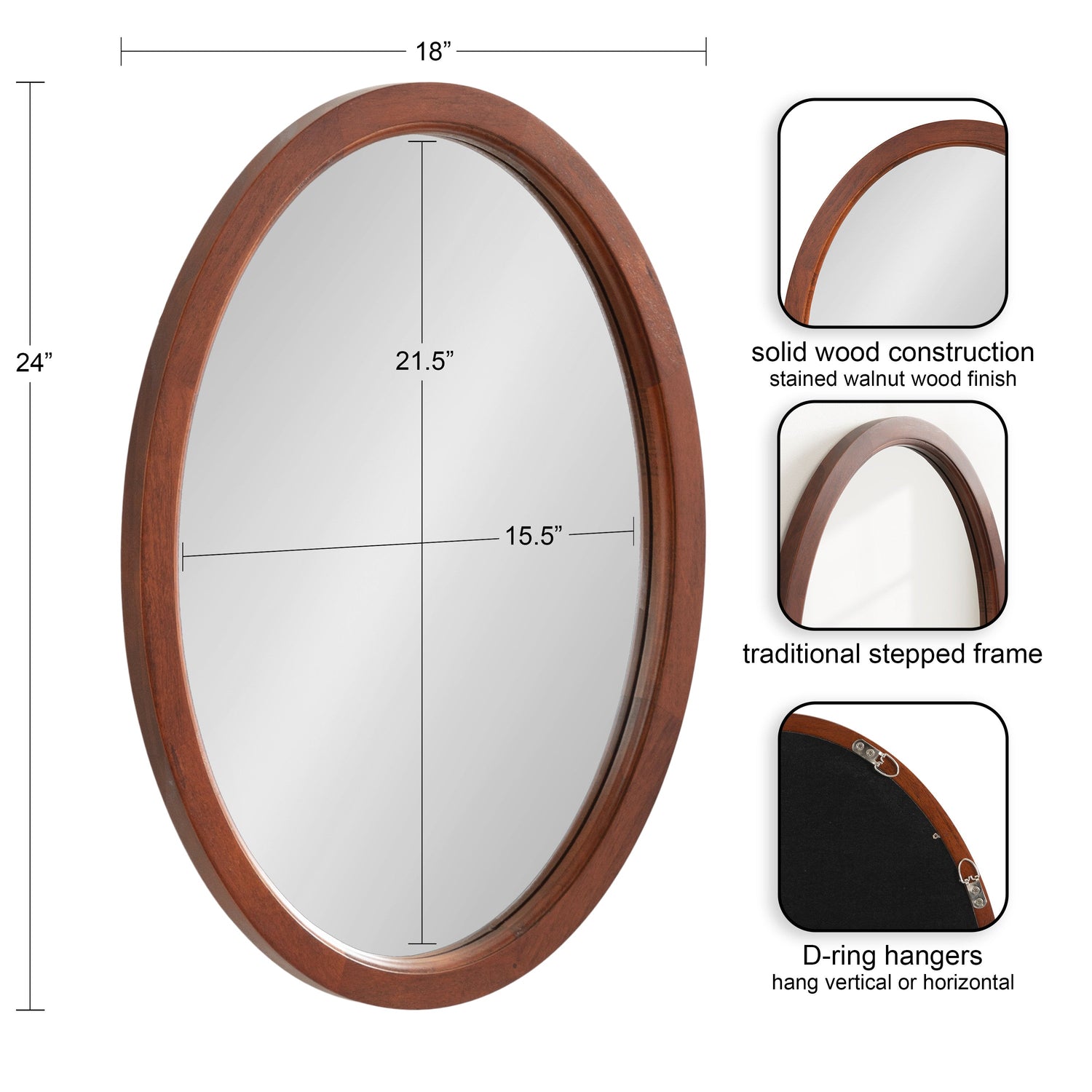 Hogan Oval Framed Mirror
