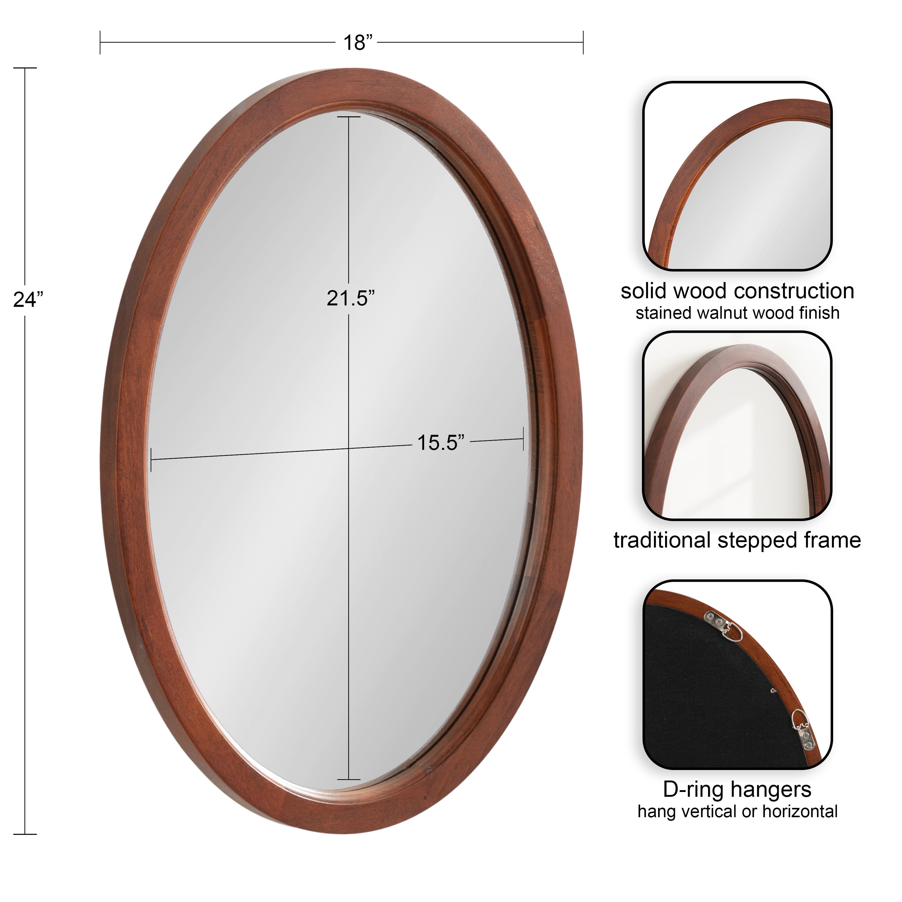 Hogan Oval Framed Mirror