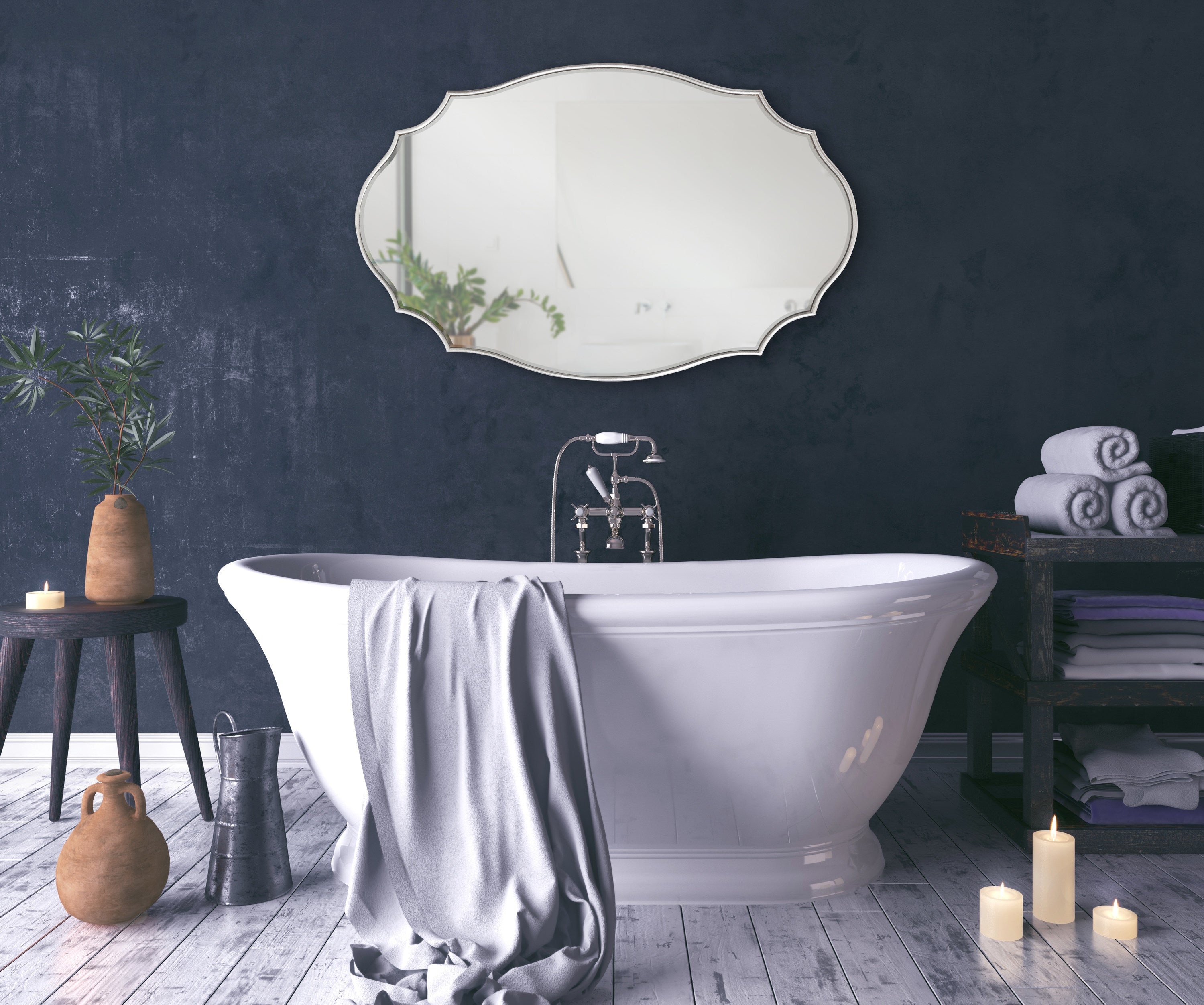 Leanna Scalloped Oval Wall Mirror
