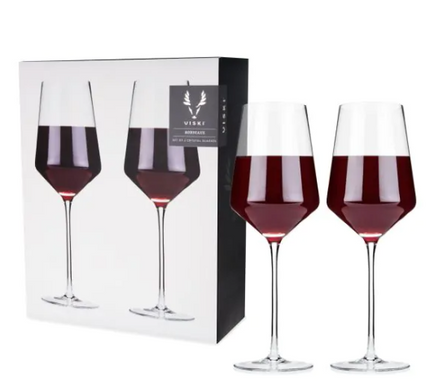 Raye Crystal Angled Bordeaux Glasses