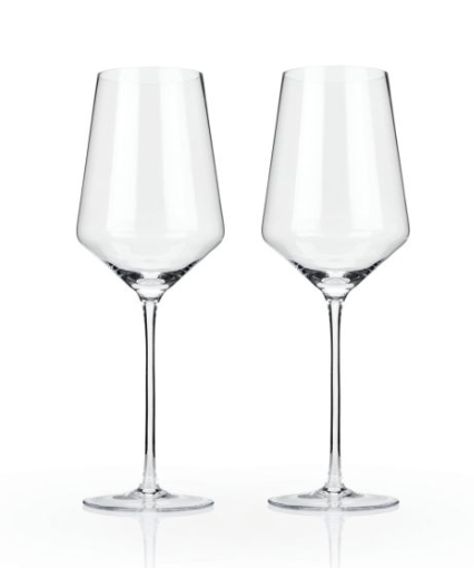 Raye Crystal Angled Bordeaux Glasses