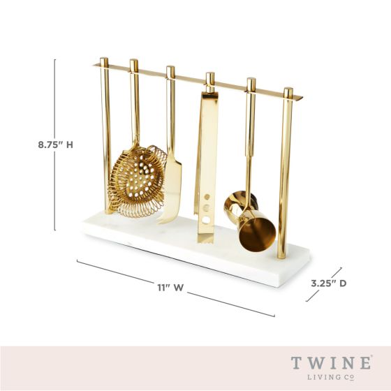 Gold & Marble Bar Tool Set by Twine