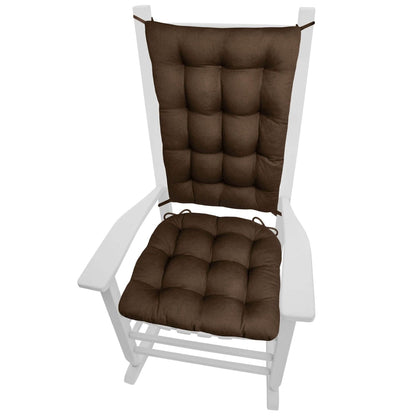 Cotton Duck Brown Rocking Chair Cushions - Made in USA - 100% Cotton - Machine Washable