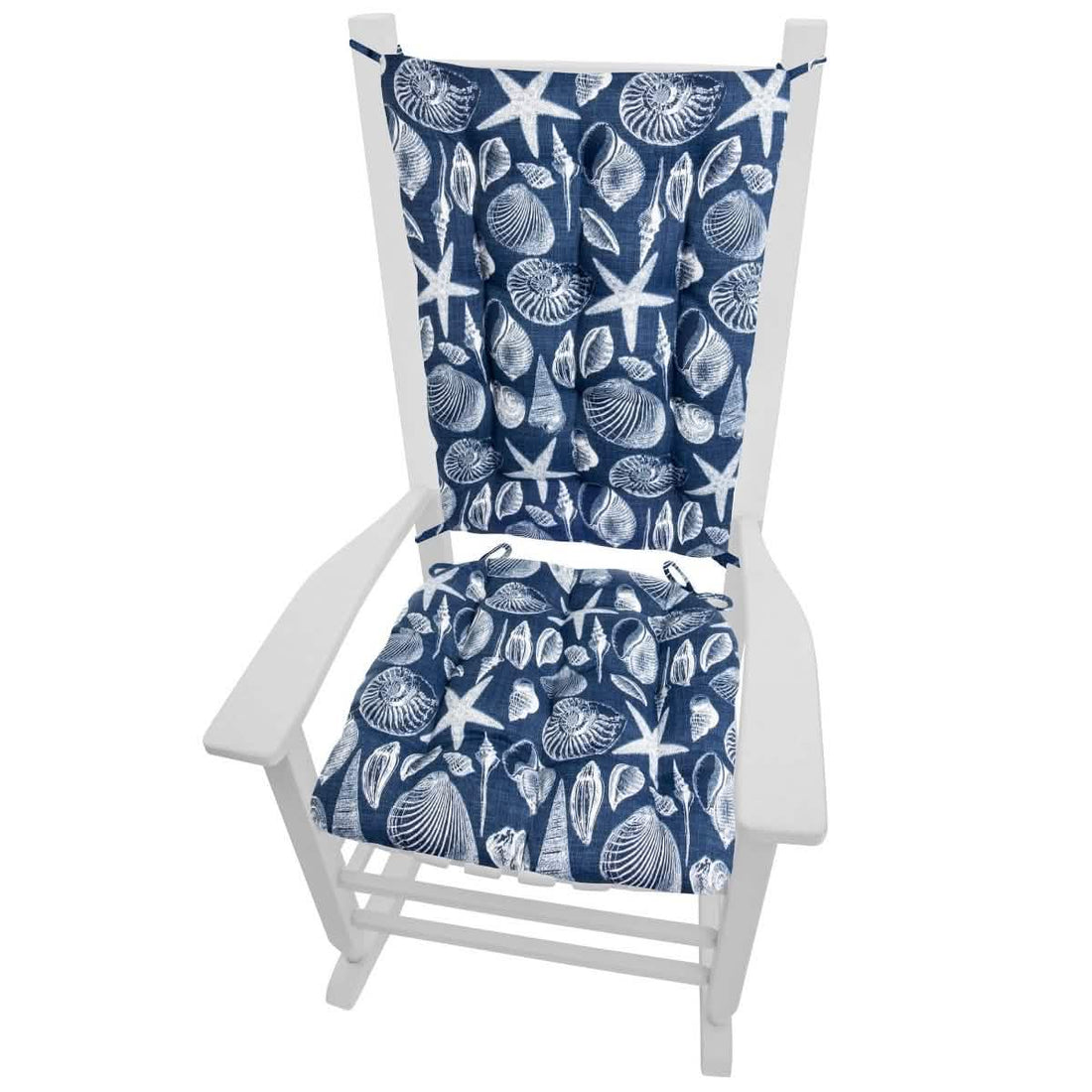 Shoreline Navy Blue Porch Rocker Cushions Latex Foam Fill