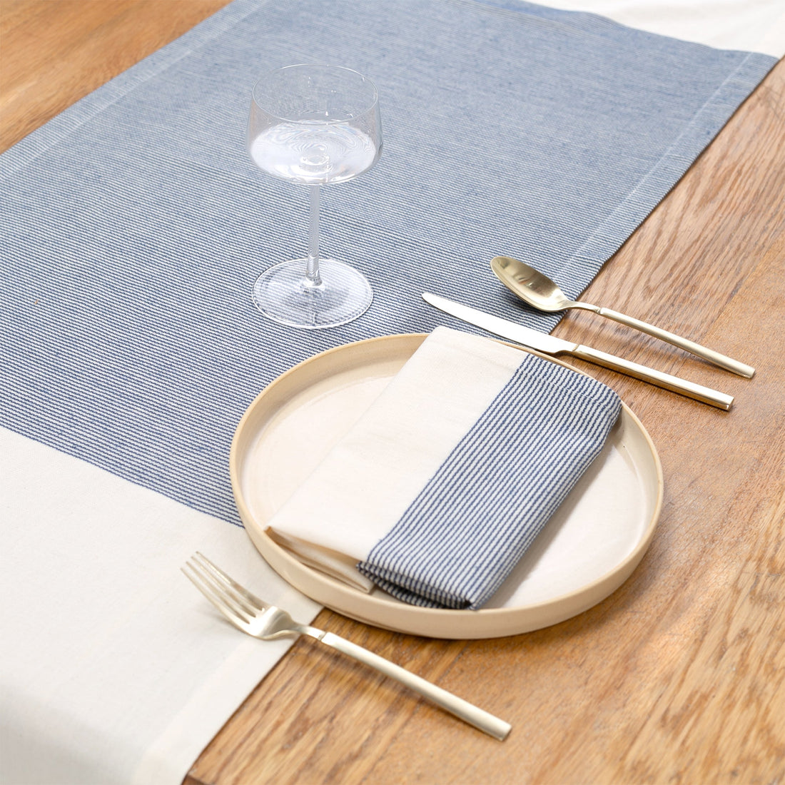 The Stripe Collection Runner Natural &amp; Elderberry