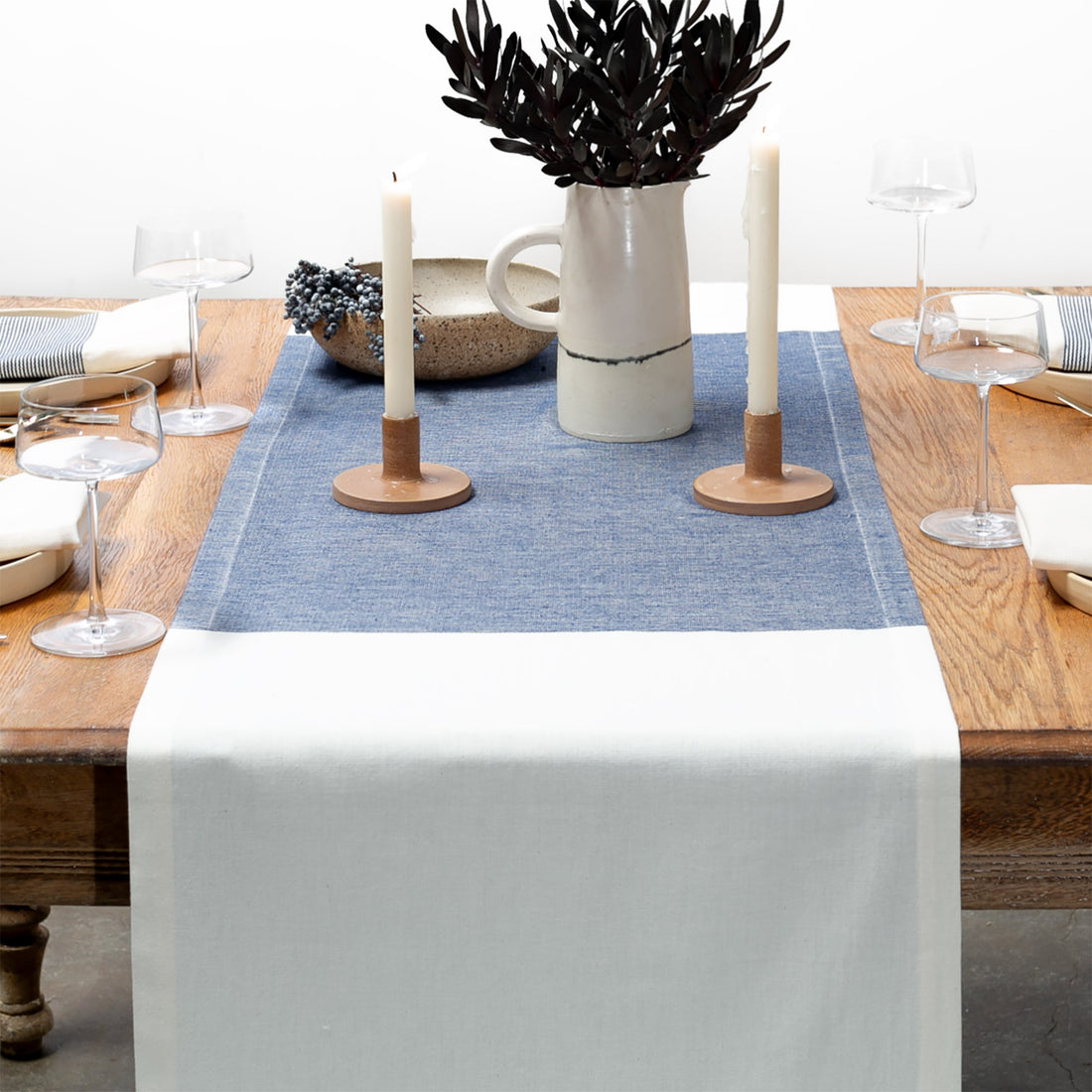 The Stripe Collection Runner Natural &amp; Elderberry