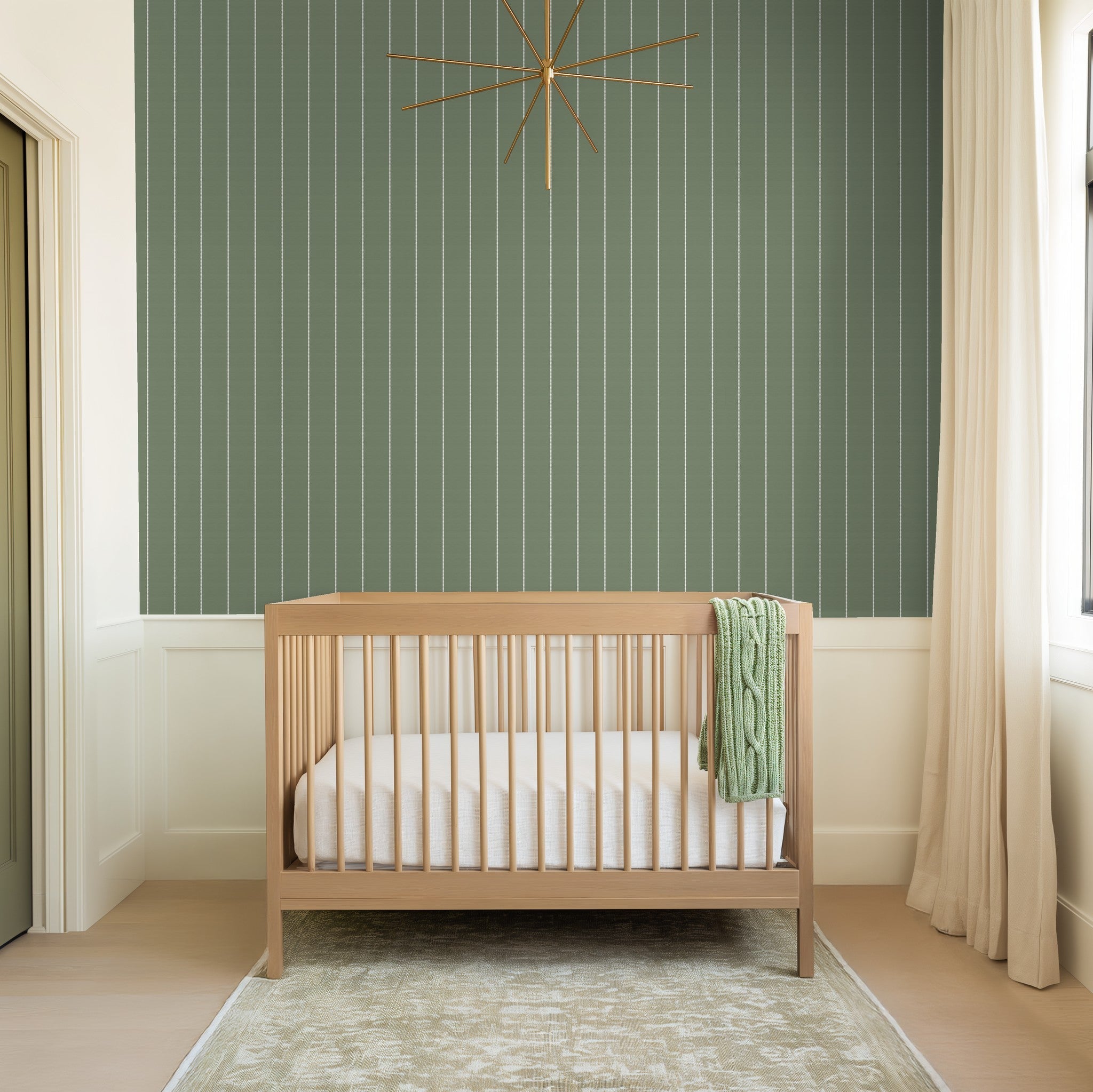 Pinstripe Dot (Green) Wallpaper