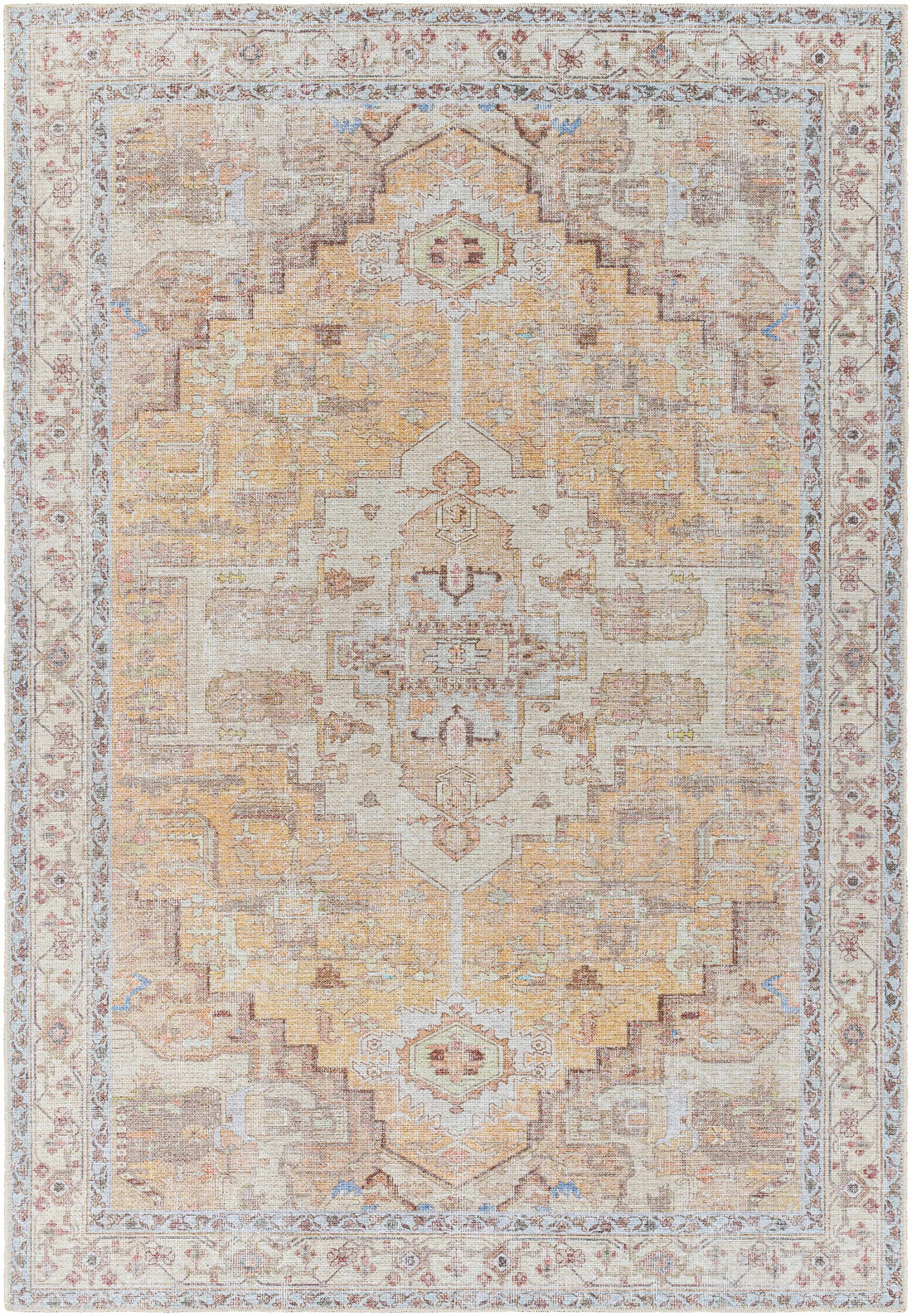 Reza Mustard Washable Rug - Clearance