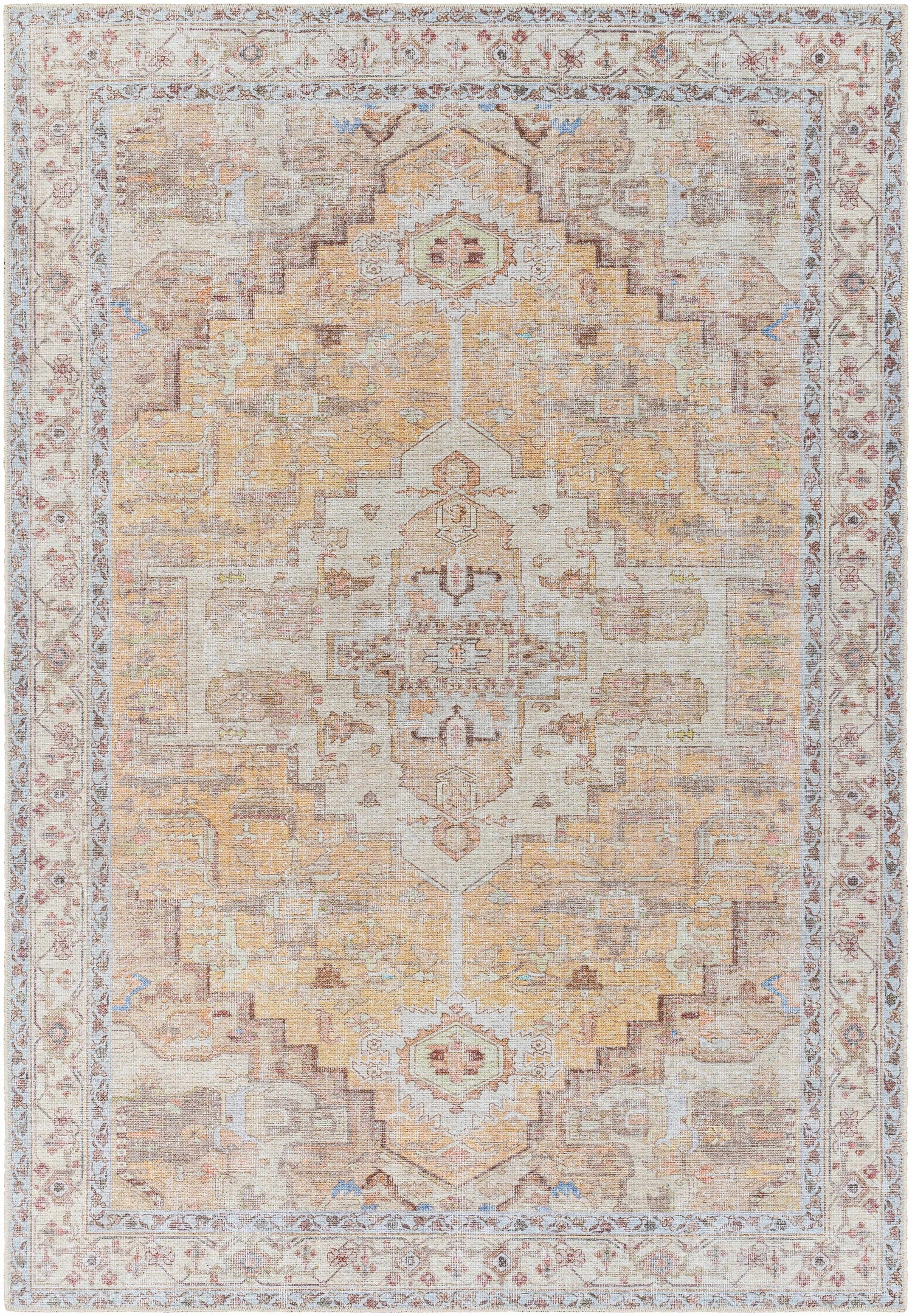Reza Mustard Washable Rug - Clearance