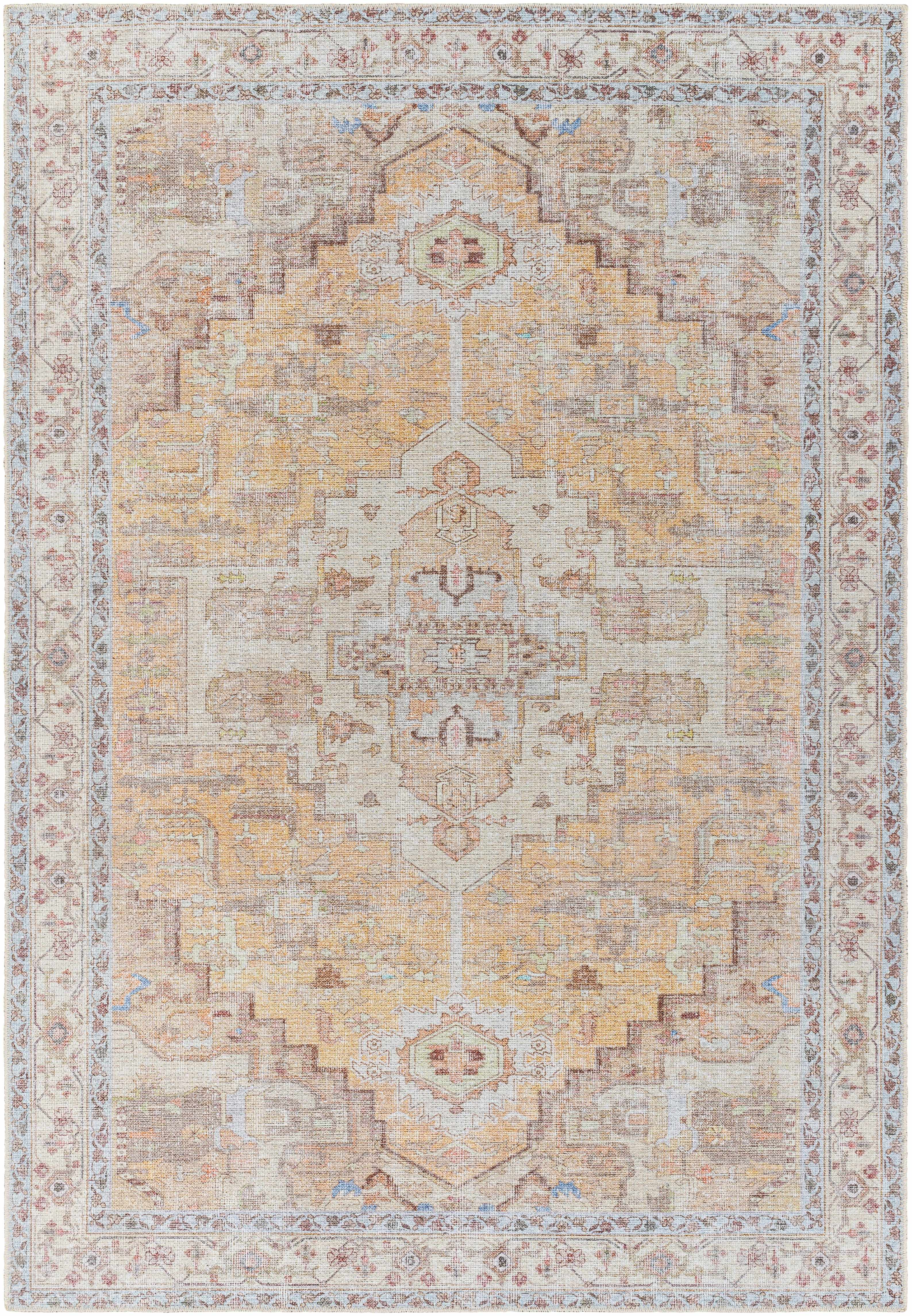 Reza Mustard Washable Rug - Clearance