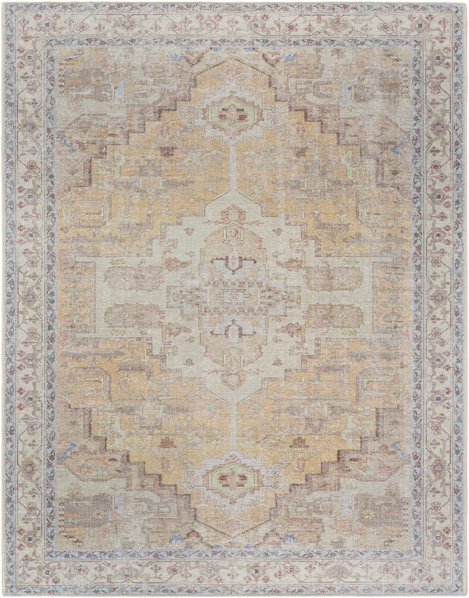 Reza Mustard Washable Rug - Clearance