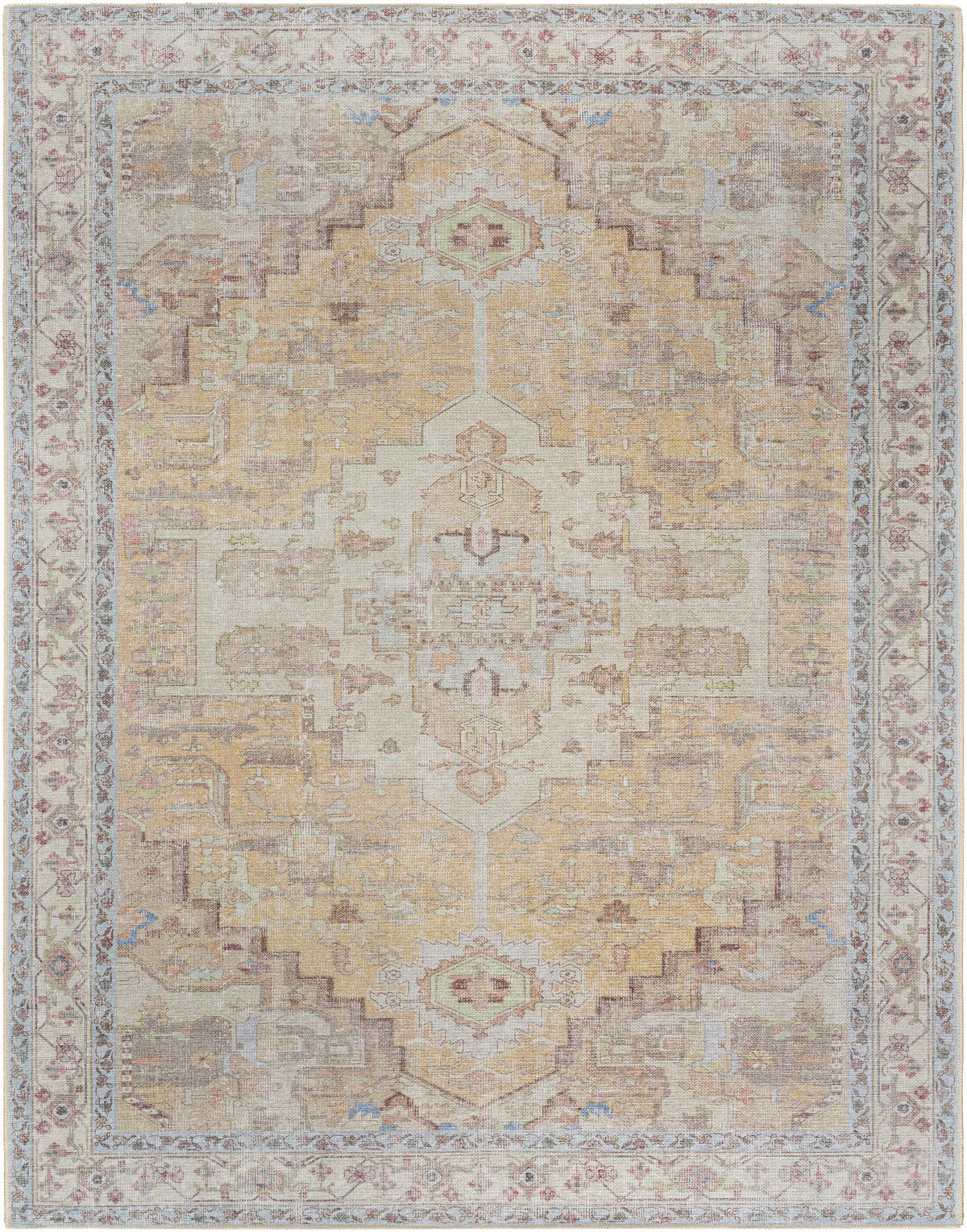Reza Mustard Washable Rug - Clearance