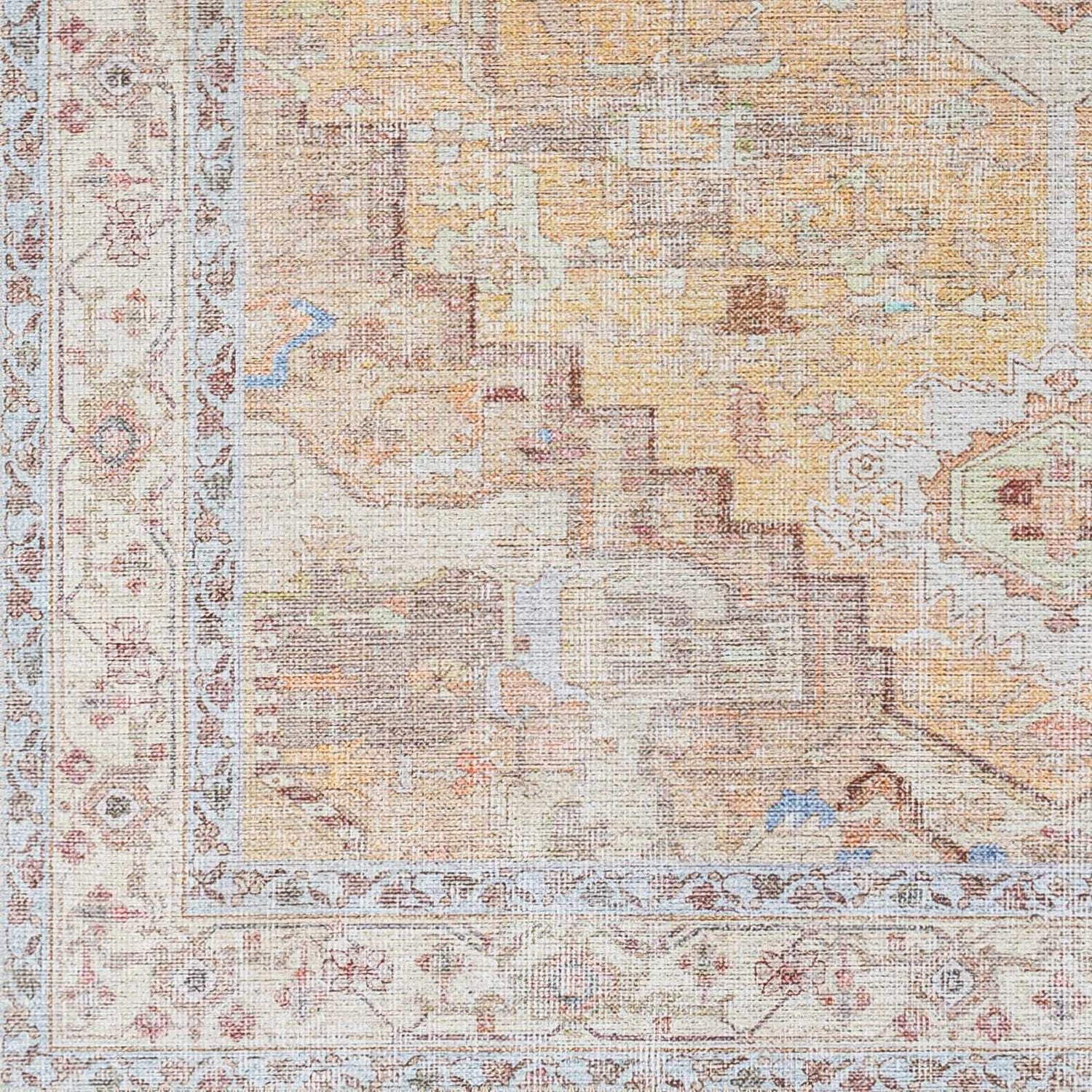 Reza Mustard Washable Rug - Clearance
