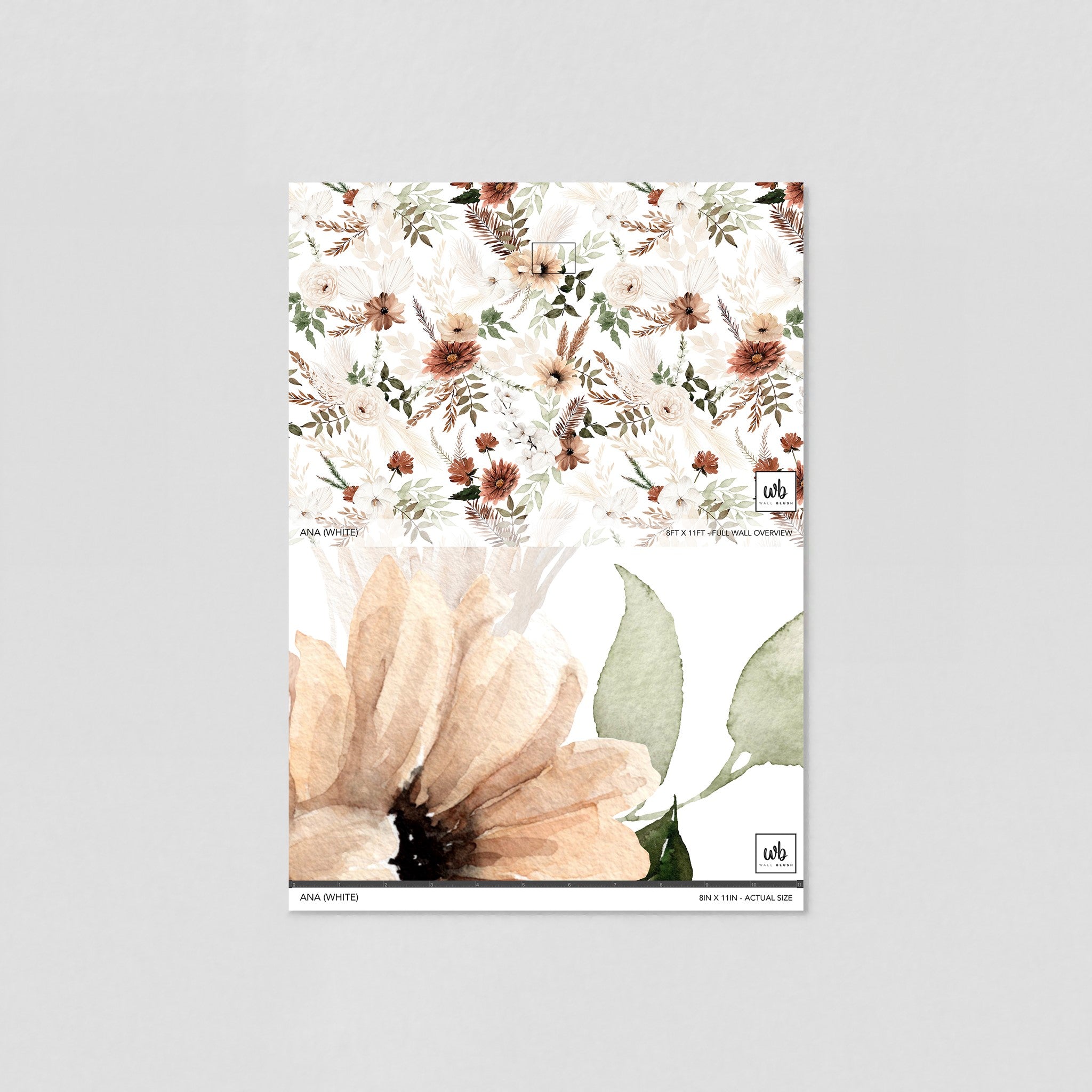 Ana (White) Wallpaper - 6 FT H X 15.8 FT W