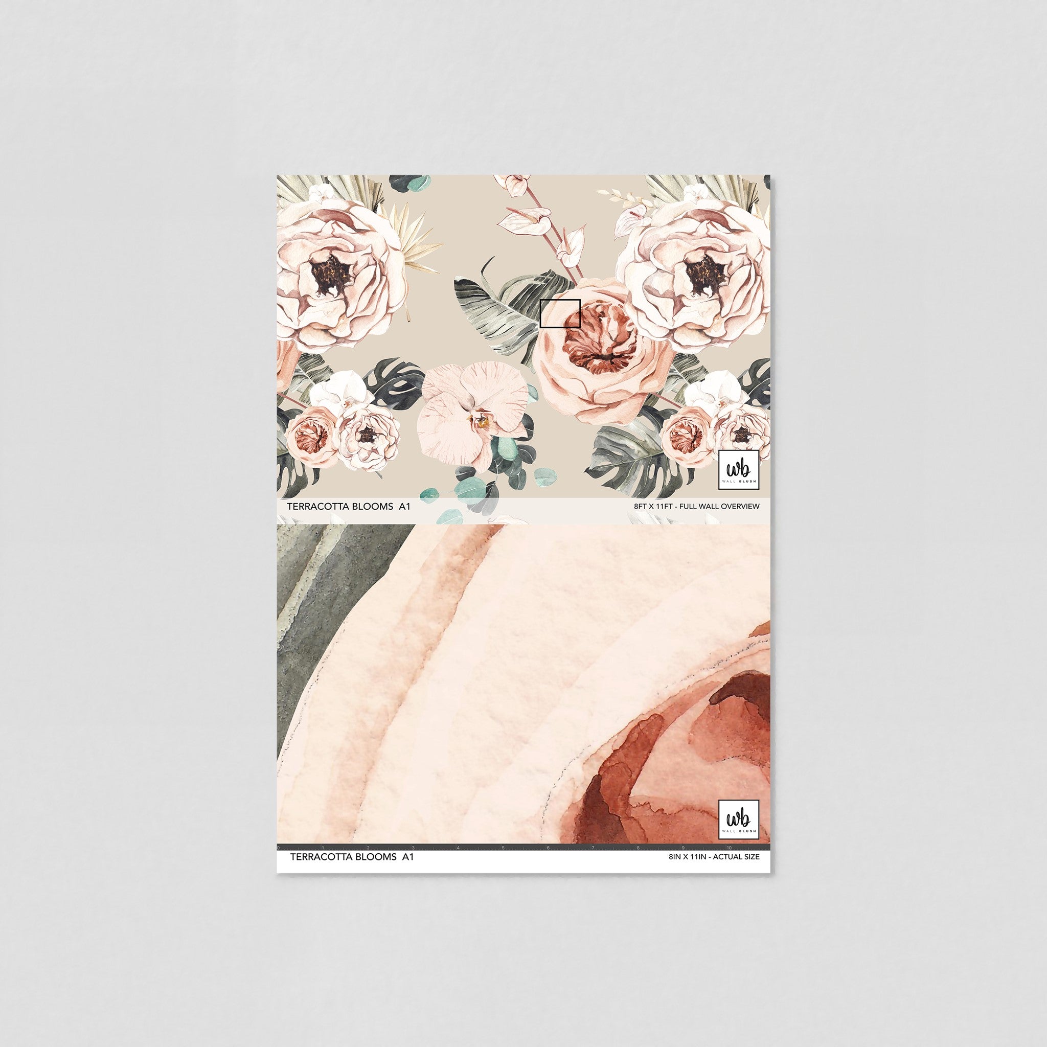 Terracotta Blooms Wallpaper - 2 FT H X 9.5 FT W LUXE