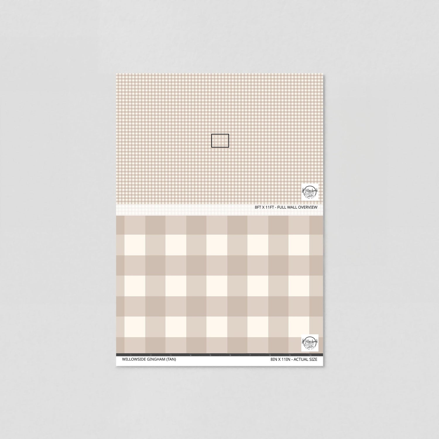 Willowside Gingham (Tan) Wallpaper