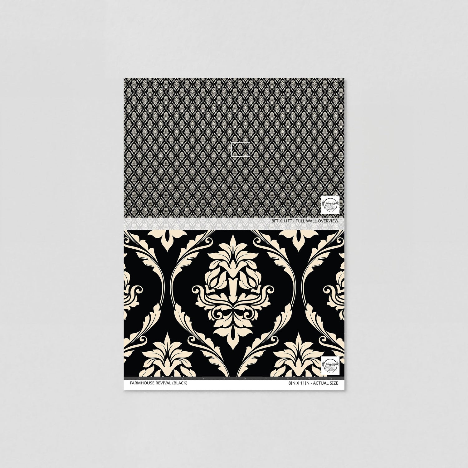 Farmhouse Revival (Black) Wallpaper