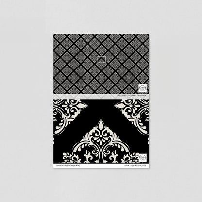 Thrifted Meadow (Black) Wallpaper