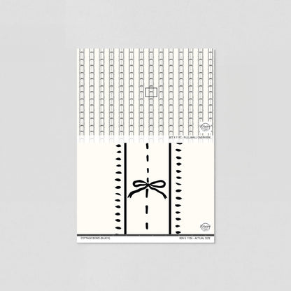 Cottage Bows (Black) Wallpaper