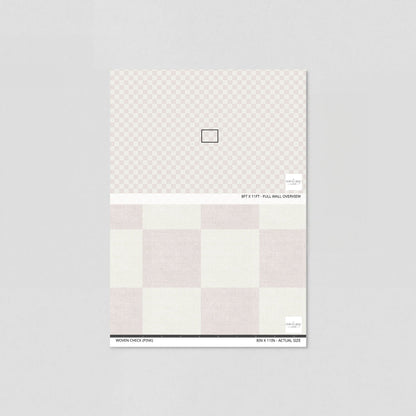 Woven Check (Pink) Wallpaper - 8 FT H X 11 FT W LUXE