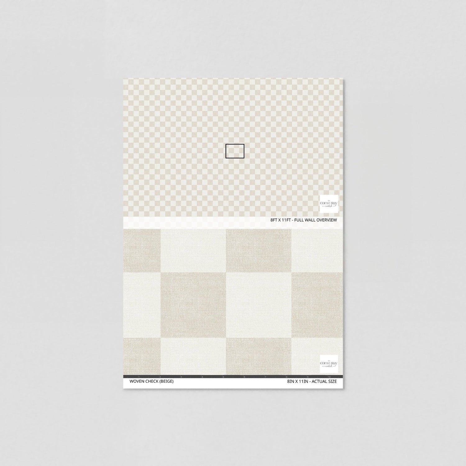 Woven Check (Beige) Wallpaper