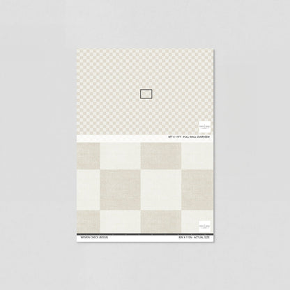 Woven Check (Beige) Wallpaper