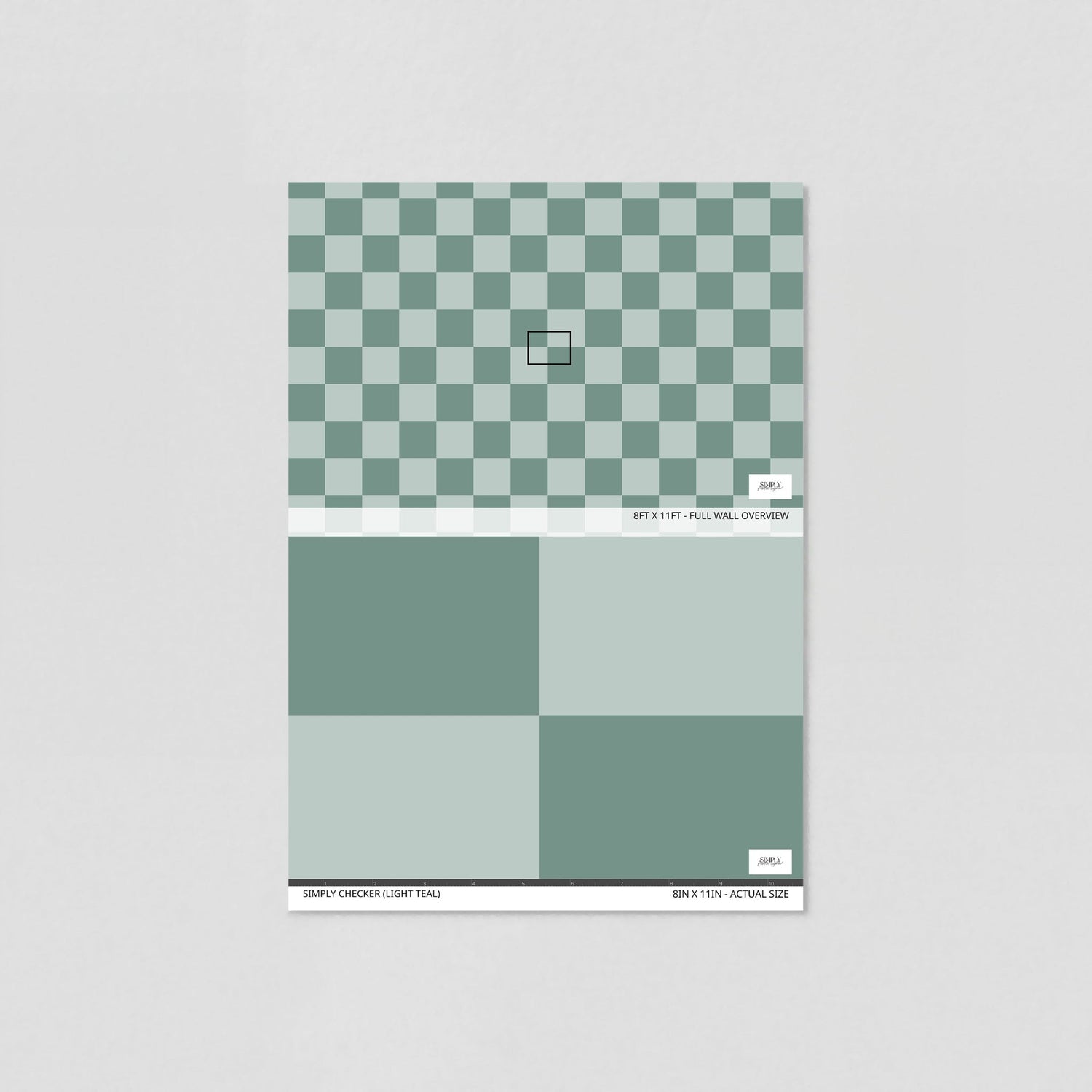 Simply Checker (Light Teal) Wallpaper