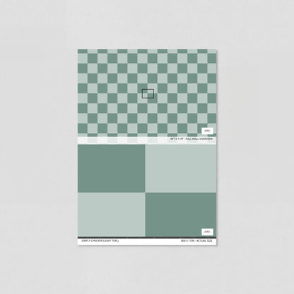 Simply Checker (Light Teal) Wallpaper