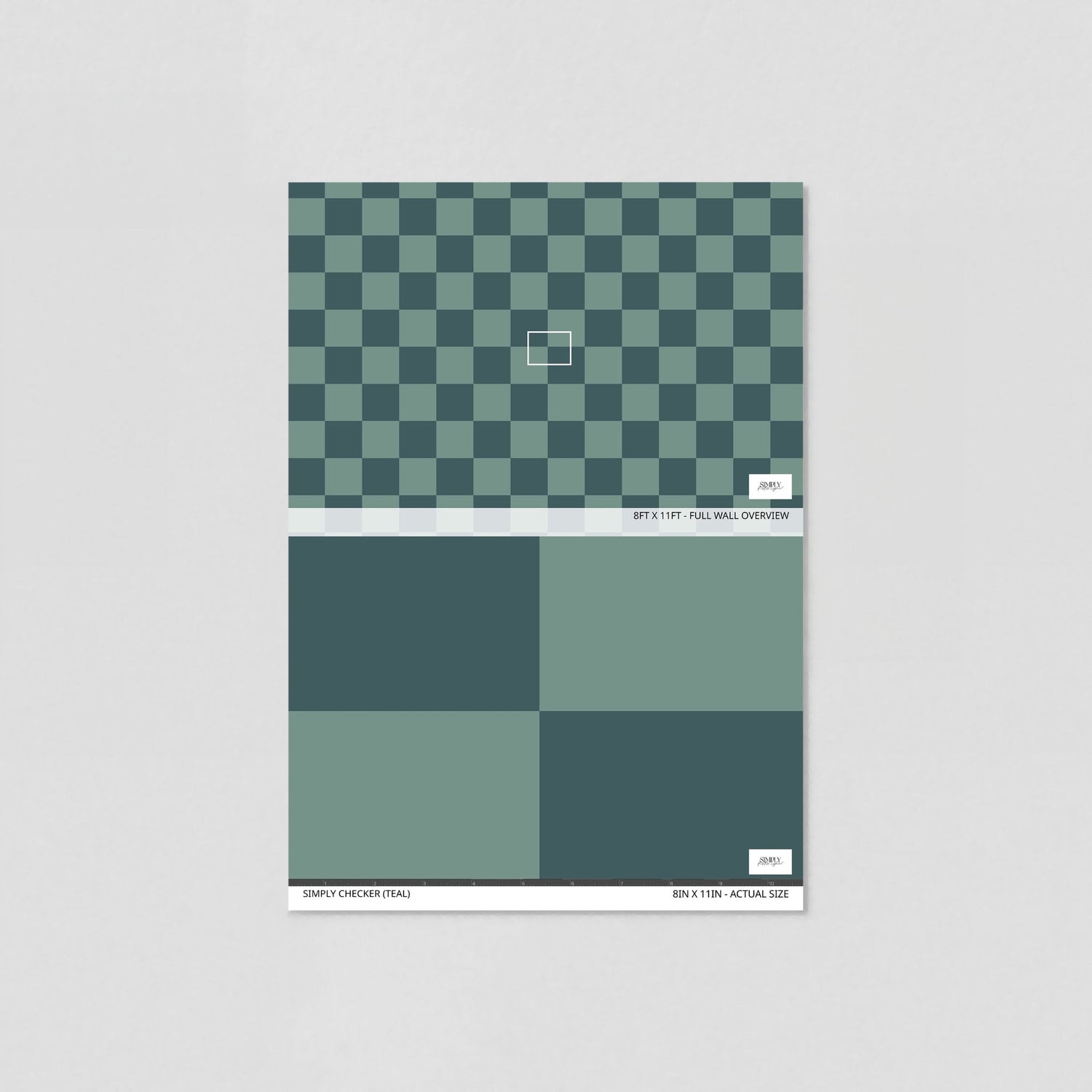 Simply Checker (Teal) Wallpaper