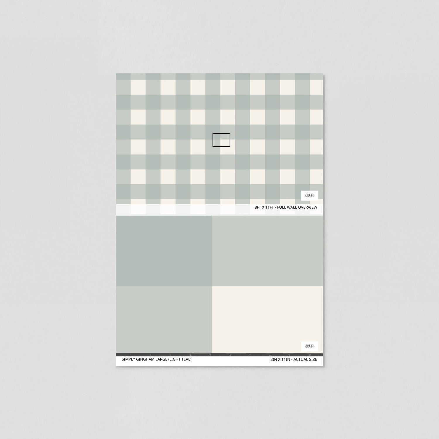 Simply Gingham Large (Light Teal) Wallpaper