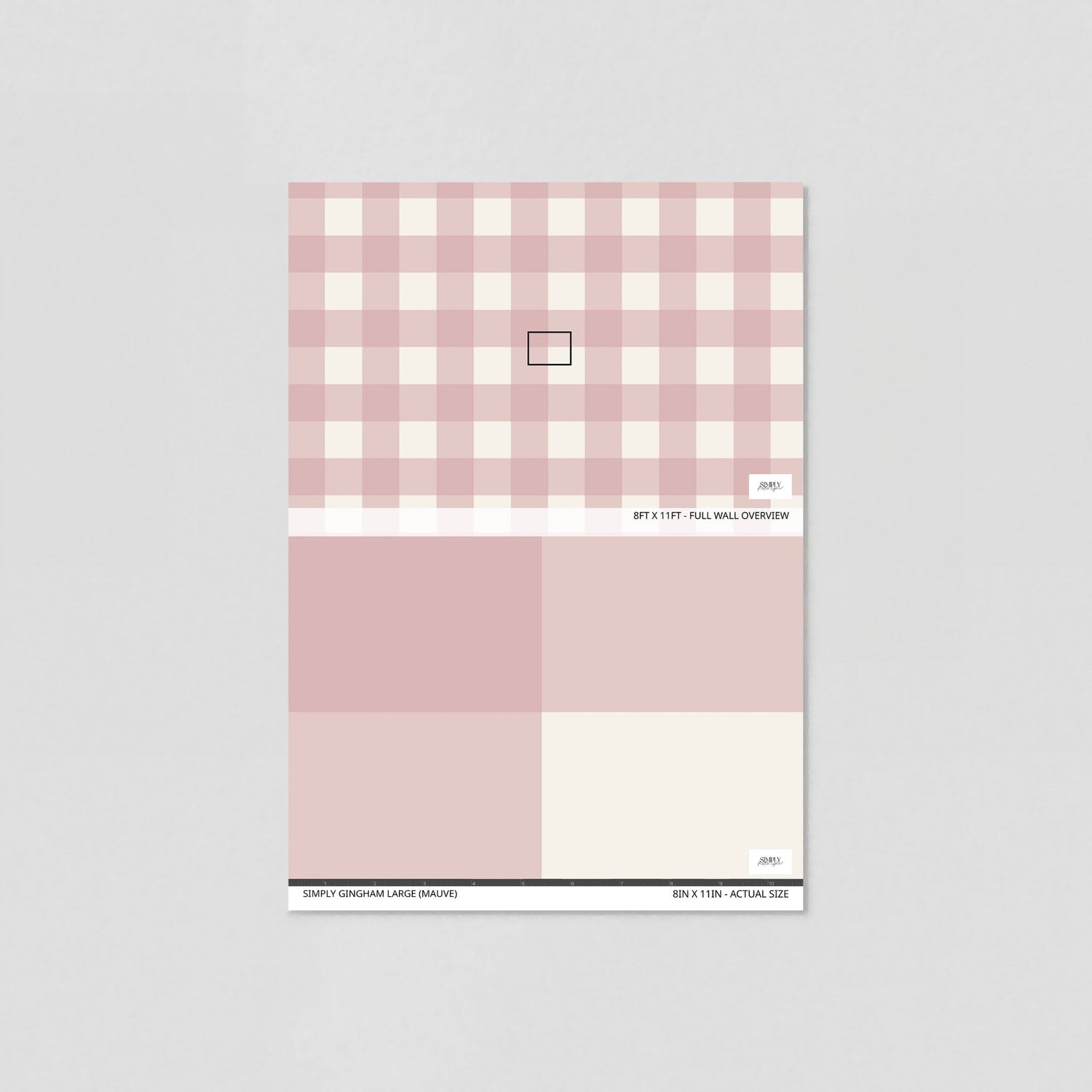 Simply Gingham Large (Mauve) Wallpaper