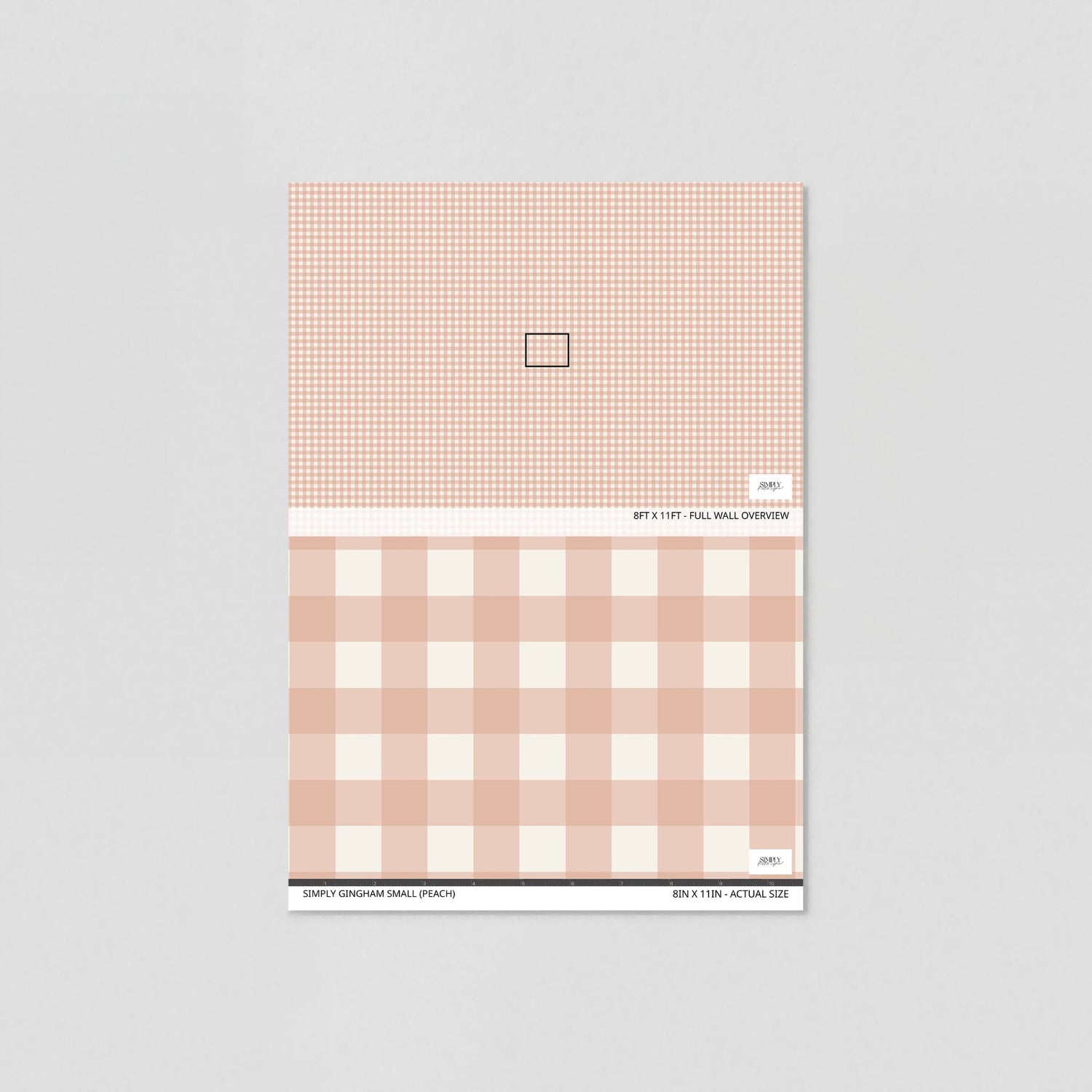 Simply Gingham Small (Peach) Wallpaper