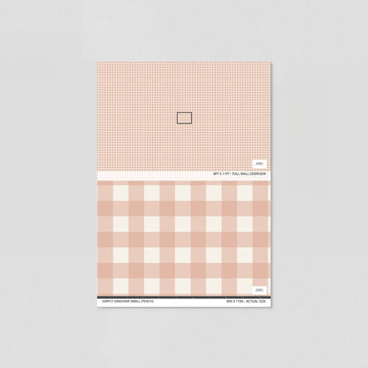 Simply Gingham Small (Peach) Wallpaper