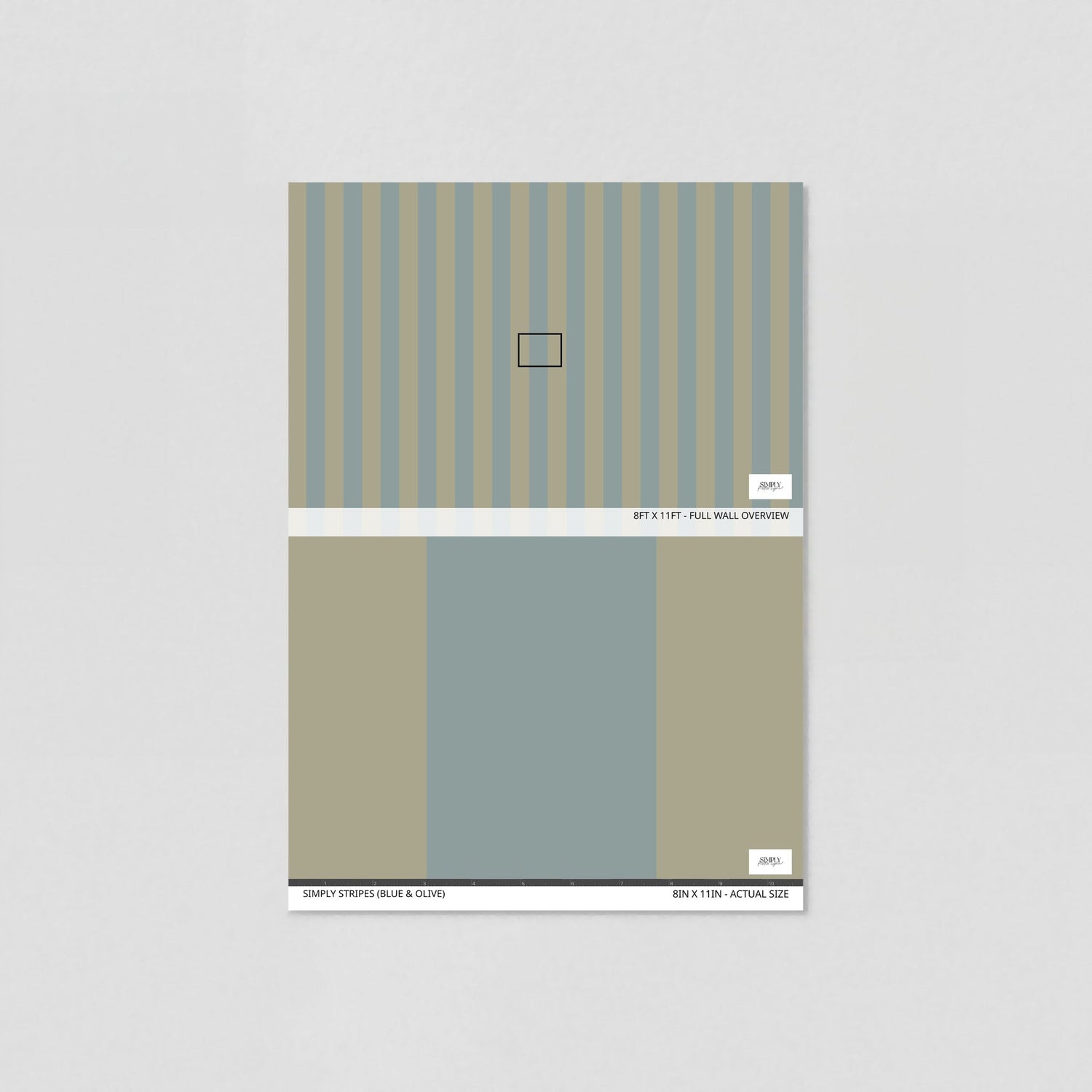 Simply Stripes (Blue &amp; Olive) Wallpaper
