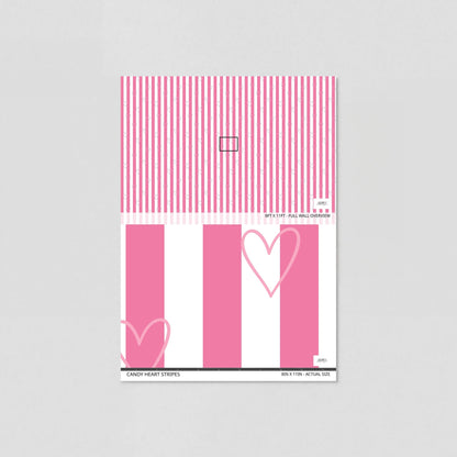 Candy Heart Stripes Wallpaper