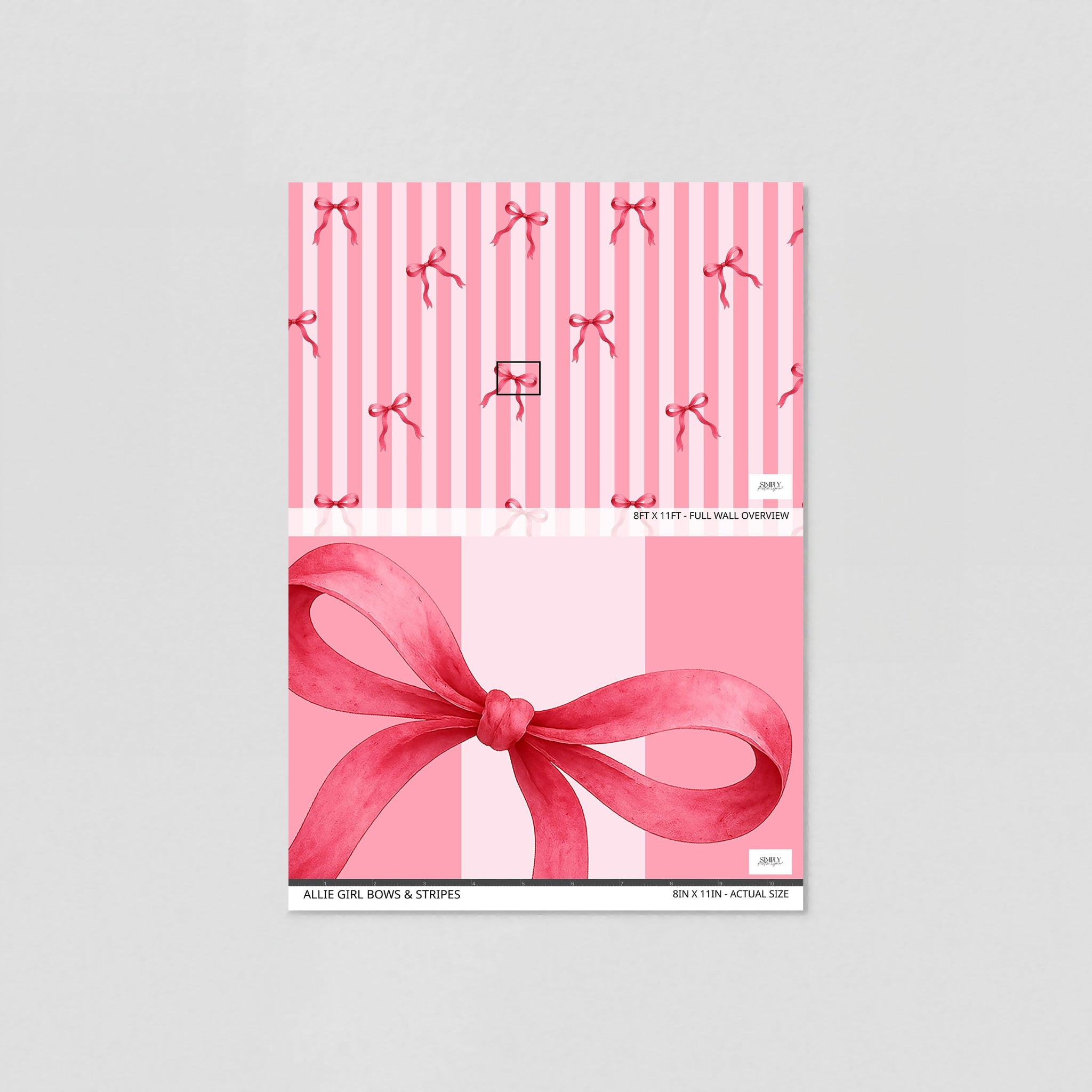 Allie Girl Bows &amp; Stripes Wallpaper