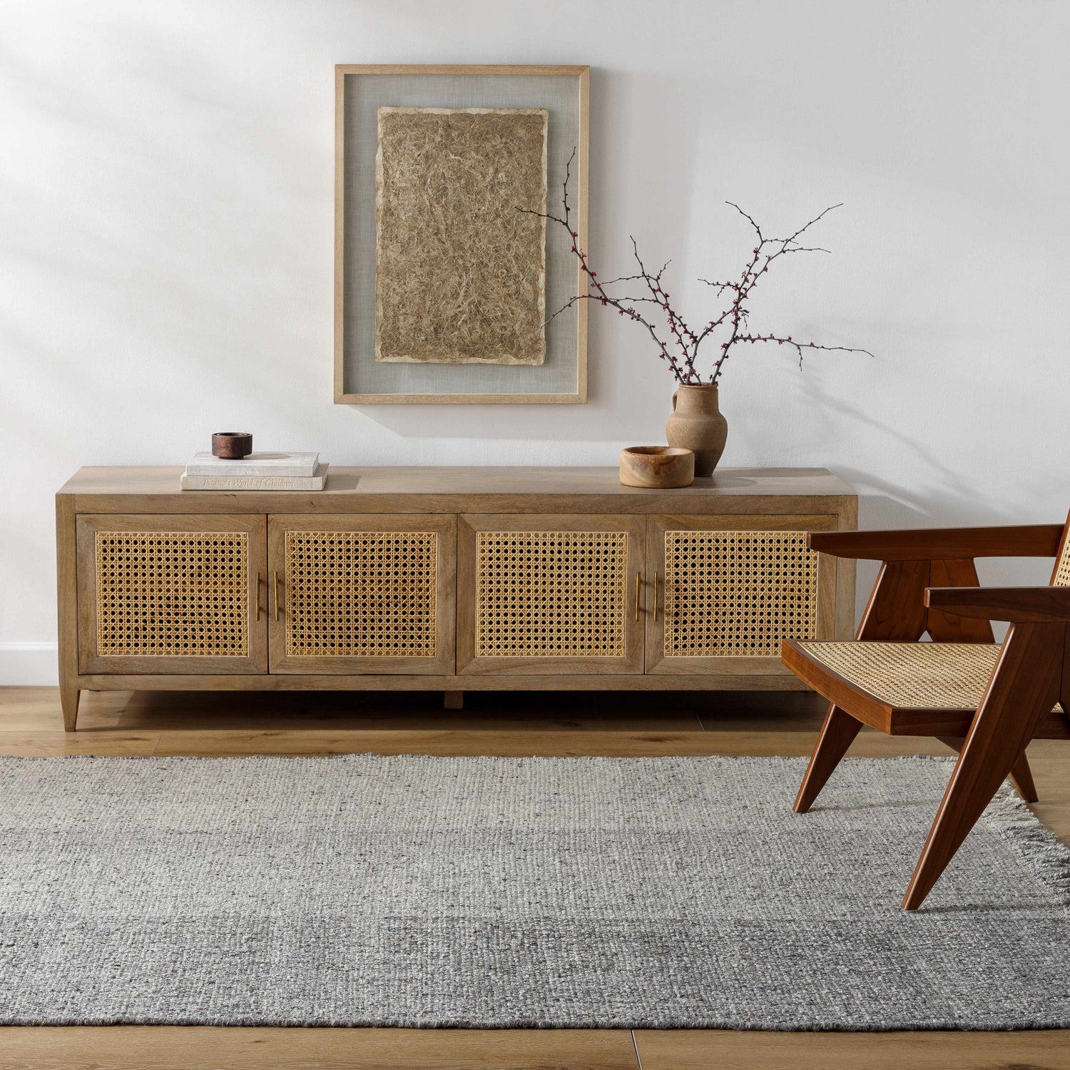 Penha Gray Monochrome Wool Area Rug - Clearance