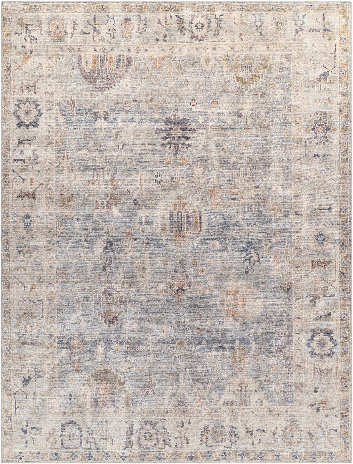 Marlene Damask Cream &amp; Blue Area Rug - Becki Owens x Livabliss